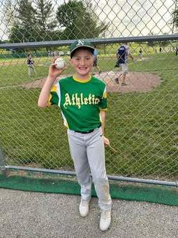 A Winchester Little League player in uniform during the 2023 season.